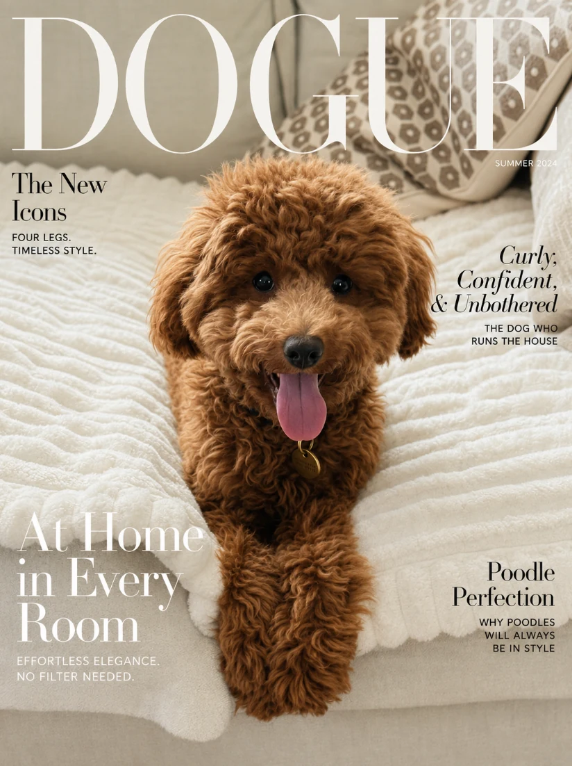 A curly-haired dog’s cover story — DOGUE